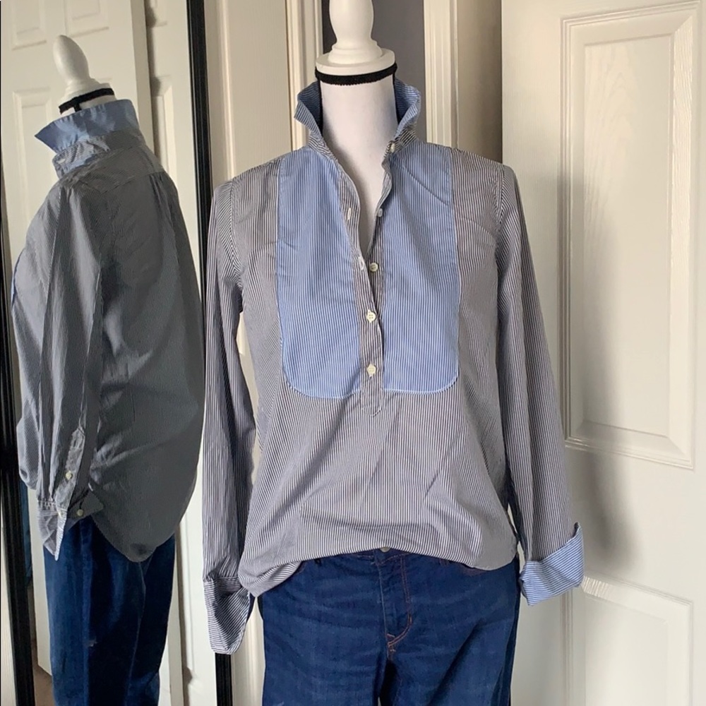 ⬇️REDUCED!! J.Crew bib popover shirt in stripe - Picture 2 of 8